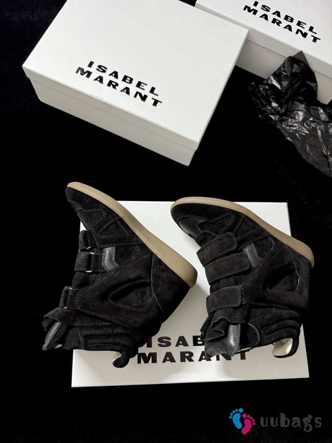 Uubags Isabel Maran Bekett sneakers suede wedge sneakers in black 5cm - 1