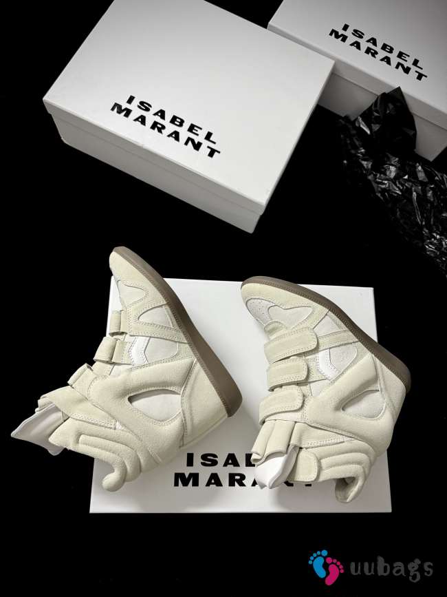 Uubags Isabel Maran Bekett sneakers suede wedge sneakers in white 5cm - 1