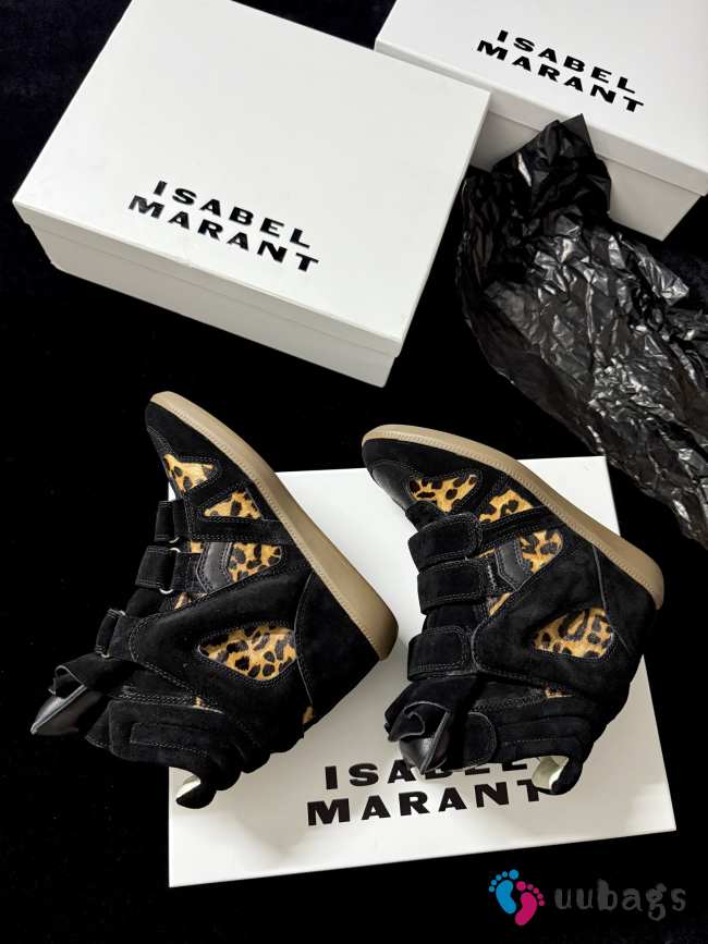 Uubags Isabel Maran Bekett sneakers bekett leather wedge sneakers Leopard 5cm - 1
