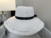 Uubags Chanel Raffia Wide Brim Hat In White - 1