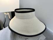 Uubags Chanel Wide-Brim Straw Visor Hat In White - 2