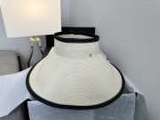 Uubags Chanel Wide-Brim Straw Visor Hat In White - 3