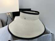 Uubags Chanel Wide-Brim Straw Visor Hat In White - 5