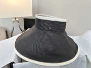 Uubags Chanel Wide-Brim Straw Visor Hat In Black - 5