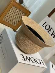 Uubags Loewe bucket hat in raffia and calfskin natural/brown - 4