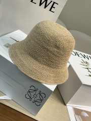 Uubags Loewe bucket hat in raffia and calfskin natural/black - 2