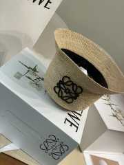 Uubags Loewe bucket hat in raffia and calfskin natural/black - 4