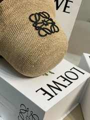 Uubags Loewe bucket hat in raffia and calfskin natural/black - 6