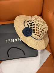 Uubags Chanel Denim Camellia Straw Hat In Natural - 4