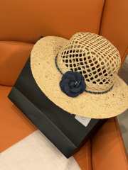 Uubags Chanel Denim Camellia Straw Hat In Natural - 5