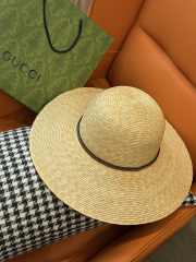 Uubags Gucci leather-trimmed raffia sun hat  - 2