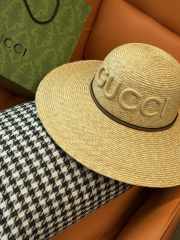 Uubags Gucci leather-trimmed raffia sun hat  - 3