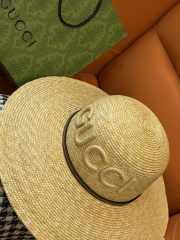 Uubags Gucci leather-trimmed raffia sun hat  - 6