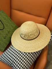 Uubags Gucci leather-trimmed raffia sun hat  - 4