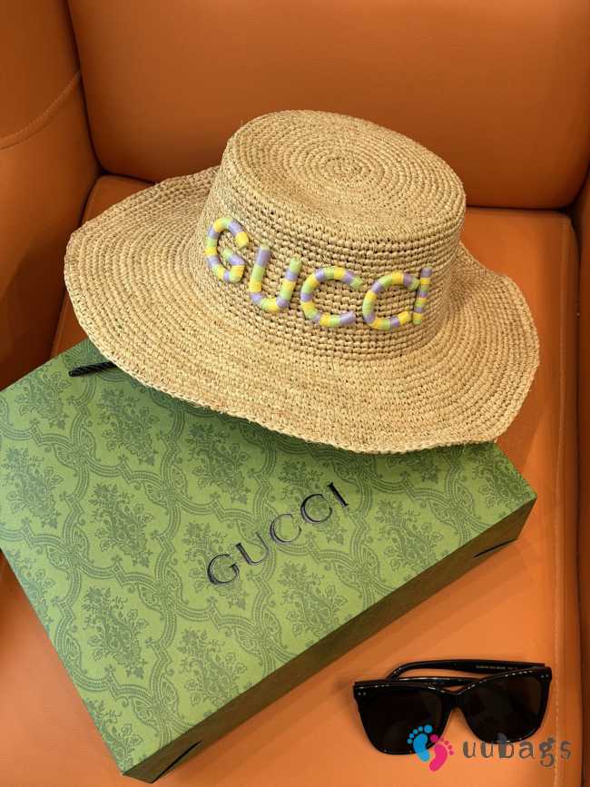 Uubags Gucci Wicker Hat Beige Raffia Straw - 1