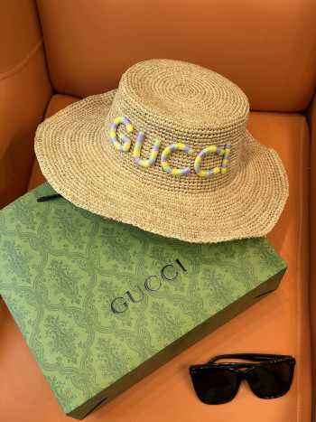 Uubags Gucci Wicker Hat Beige Raffia Straw