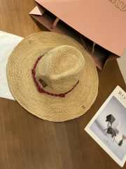 Uubags Miu Miu raffia hat in beige/burgundy - 3