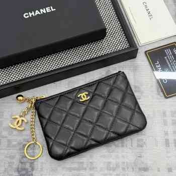 Uubags Chanel Coin Purse Keychain With Gold Buckle Lambskin Leather 14x10x1cm