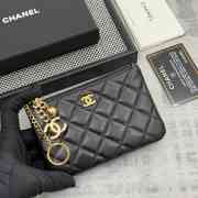 Uubags Chanel Coin Purse Keychain With Gold Buckle Lambskin Leather 14x10x1cm - 3