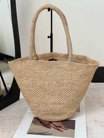 Uubags The Row Emilie Raffia Tote Bag In Natural 14x17x27.5cm