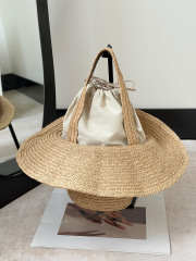Uubags The Row Sol Natural Straw Basket Bag 20x18.5x15cm - 5