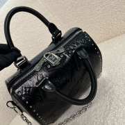 Uubags Louis Vuitton M27921 Speedy Trunk 20 Bag In Black Calfskin 20.5x13.5x11cm - 2