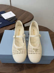 Uubags Prada 1I429O crochet pumps in white 7.5cm - 4