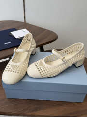 Uubags Prada 1I429O crochet pumps in white 7.5cm - 6