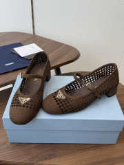 Uubags Prada 1I429O crochet pumps in brown 7.5cm - 1