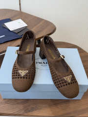Uubags Prada 1I429O crochet pumps in brown 7.5cm - 5