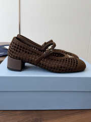 Uubags Prada 1I429O crochet pumps in brown 7.5cm - 3