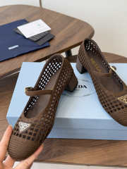 Uubags Prada 1I429O crochet pumps in brown 7.5cm - 2