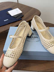 Uubags Prada 1I429O crochet pumps in ivory 7.5cm - 4