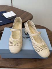 Uubags Prada 1I429O crochet pumps in ivory 7.5cm - 3