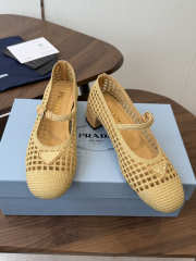 Uubags Prada 1I429O crochet pumps in natural beige 7.5cm - 2