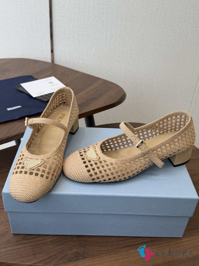 Uubags Prada 1I429O crochet pumps in natural 7.5cm - 1