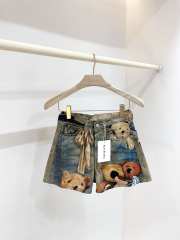 Uubags Acne Studios Judda U Lux Teddy Bear Print Denim Shorts - 1