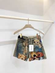 Uubags Acne Studios Judda U Lux Teddy Bear Print Denim Shorts - 6