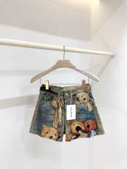 Uubags Acne Studios Judda U Lux Teddy Bear Print Denim Shorts - 5