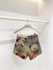Uubags Acne Studios Judda U Lux Teddy Bear Print Denim Shorts - 4