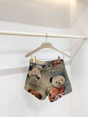 Uubags Acne Studios Judda U Lux Teddy Bear Print Denim Shorts - 3