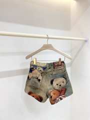 Uubags Acne Studios Judda U Lux Teddy Bear Print Denim Shorts - 2