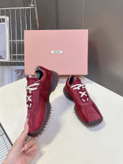 Uubags Miu Miu Bubble Sole Sneaker In Burgundy/Dark Brown - 4