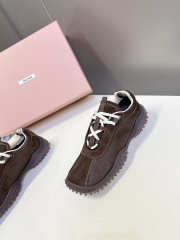 Uubags Miu Miu Bubble Sole Sneaker In Dark Brown - 6