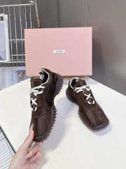 Uubags Miu Miu Bubble Sole Sneaker In Dark Brown - 4