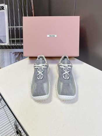 Uubags Miu Miu Bubble Sole Sneaker In Grey/White
