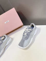 Uubags Miu Miu Bubble Sole Sneaker In Grey/White - 6