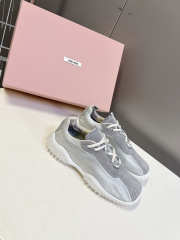 Uubags Miu Miu Bubble Sole Sneaker In Grey/White - 5