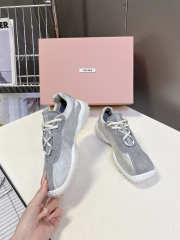 Uubags Miu Miu Bubble Sole Sneaker In Grey/White - 3