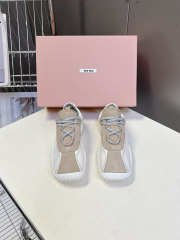 Uubags Miu Miu Bubble Sole Sneaker In Beige/White - 1